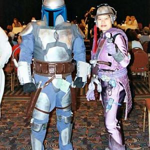 Jango and ZamIAm at the Star Wars Costume Contest at DC.  Yes they did win for their category!