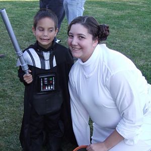 This was at my nieces Halloween party.  I loved my Leia hair that I worked so hard on.