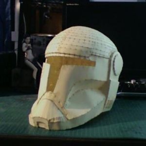 3/4 view of the Republic commando helmet, yet to be fiberglassed